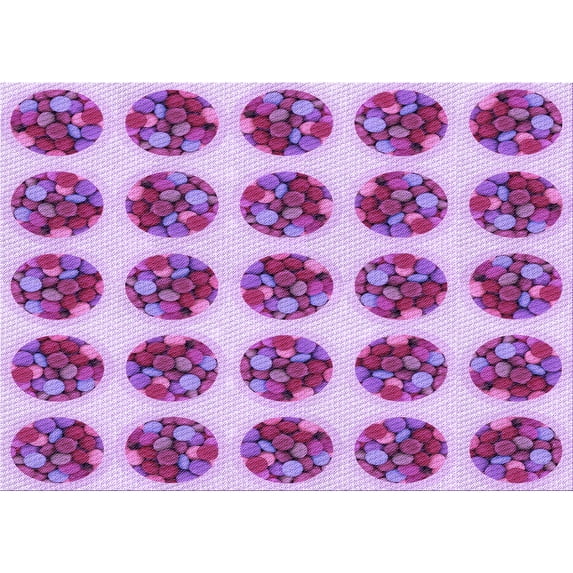 Ahgly Company Indoor Rectangle Patterned Dimorphotheca Magenta Pink Area Rugs, 5' x 7'