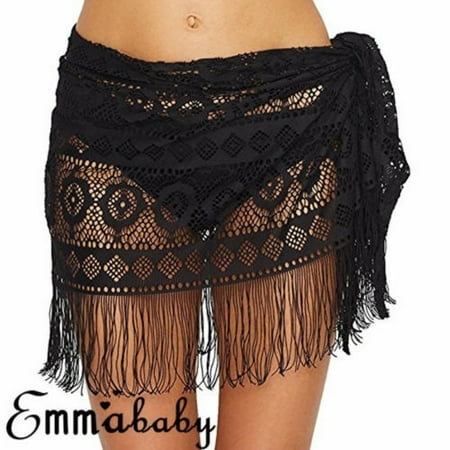 Women Bikini Cover Up Swimwear Sheer Beach Skirt Sarong Pareo Dress