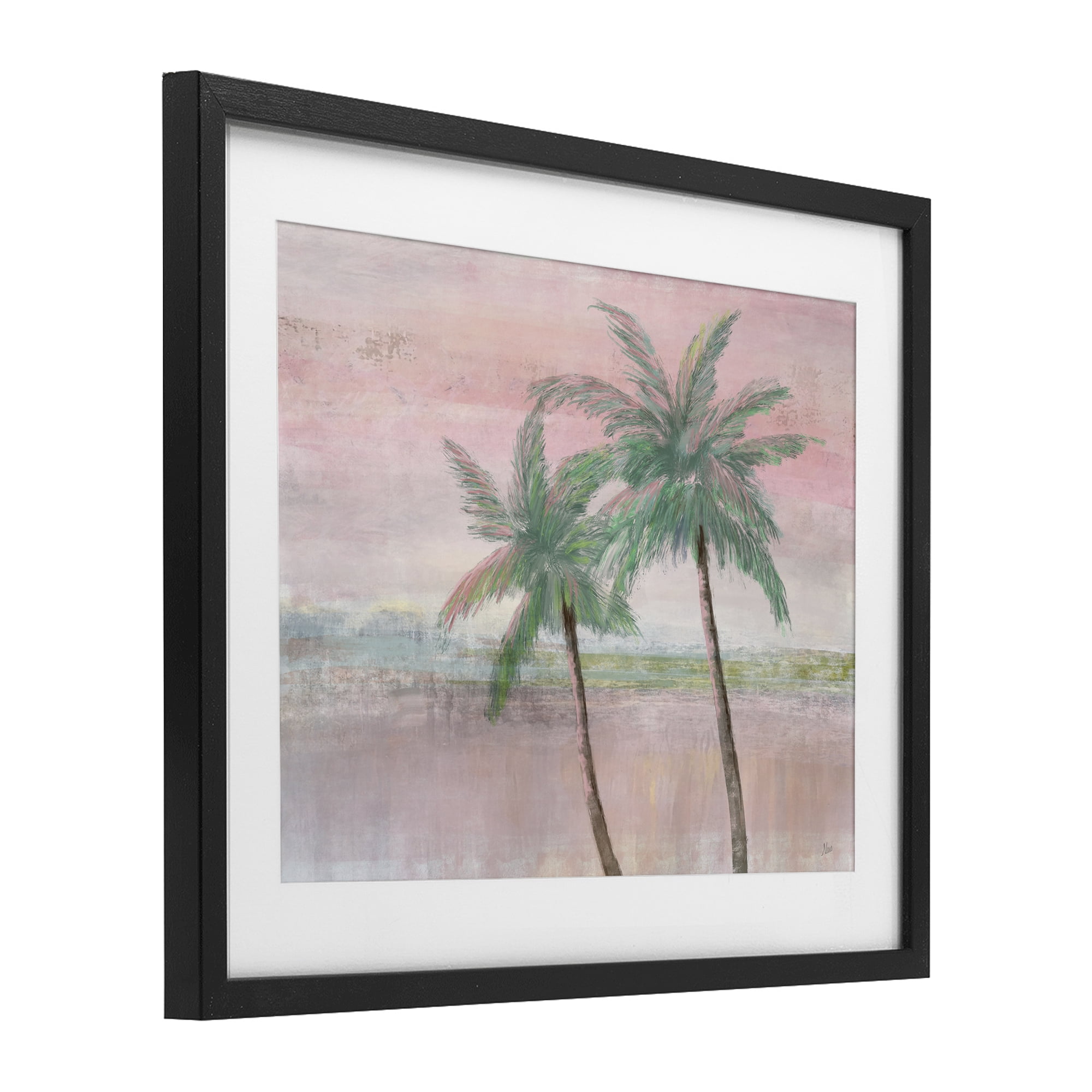 Stupell Industries Sunset Palms at Dusk Black Framed Print Under Glass, design by Nan