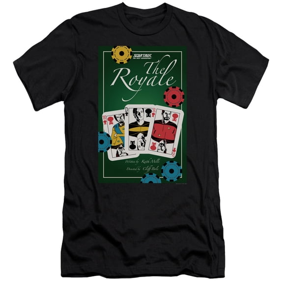 Star Trek Tng Season 2 Episode 12 Premium Canvas Adult Slim Fit 30/1 T-Shirt Black