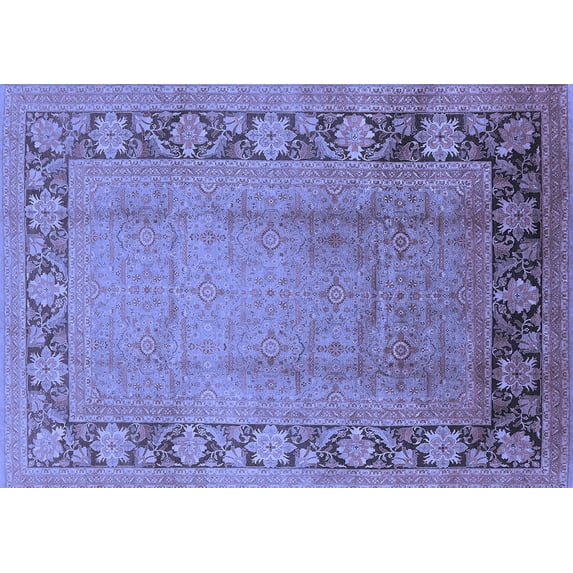 Ahgly Company Indoor Rectangle Oriental Blue Industrial Area Rugs, 5' x 8'