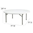 thumbnail image 5 of Flash Furniture Elon 6' Round All-Occasion Plastic Folding Event Table, White, 5 of 12