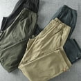 thumbnail image 4 of YUELONGHU Adult Men Casual Pants Kaki Pants for Men One Pair Of Pants! Spring and Summer Men's Outdoor Thin Loose Work Suit Casual Pants Elastic Waist Pocket Straight Leg Pants, 4 of 5