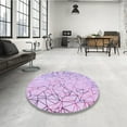thumbnail image 3 of Ahgly Company Indoor Round Patterned Tyrian Purple Area Rugs, 8' Round, 3 of 6