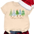thumbnail image 4 of Bibifish Womens Tshirts Simple Christmas Tree Print T Shirts Soft Smooth Crewneck Short-Sleeve Tshirts Summer Daily Holiday Party Trendy Tees, 4 of 4