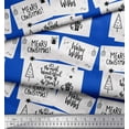 thumbnail image 3 of Soimoi Blue Cotton Voile Fabric Tree & Merry Christmas Text Decor Fabric Printed Yard 56 Inch Wide, 3 of 3