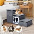 thumbnail image 7 of Dog Stairs for Small Dogs, Foldable Pet Steps for High Bed, Non-Slip 3-Step Cat Stairs with Storage, Condo and Fluffy Ball, Large Dog Indoor Ramp for Couch Window, Up to 180 Lbs, 16.7'' H, 7 of 7
