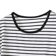 thumbnail image 5 of Levmjia Womens Tops Modal Short Sleeve Round Neck Striped Casual Shirt Soft Comfy Stretch Tee Regular Fit Everyday Wear Spring Summer, 5 of 5