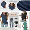 thumbnail image 4 of SUNBS Womens Casual V Neck Shirts Basic Plain T Shirts Cute Tops for Women Summer Clothes, 4 of 7