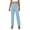 Light Blue#4, variant on Fesfesfes Girls' Comfy Trousers Solid Color High-Waisted Button Zipper Closure Straight Pants Soft Fabric Partys Wearings for 7-16 Years(Gray,140)