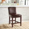 thumbnail image 6 of SAFAVIEH Ken Square Mid Back Counter Stool, Brown, 6 of 15