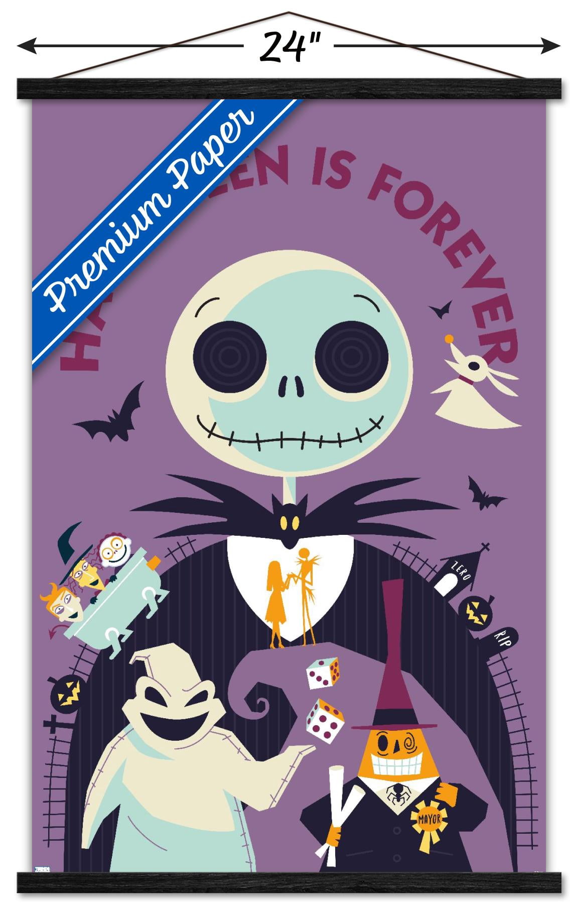 Disney Tim Burton's The Nightmare Before Christmas - Forever Wall Poster with Wooden Magnetic Frame, 22.375" x 34"