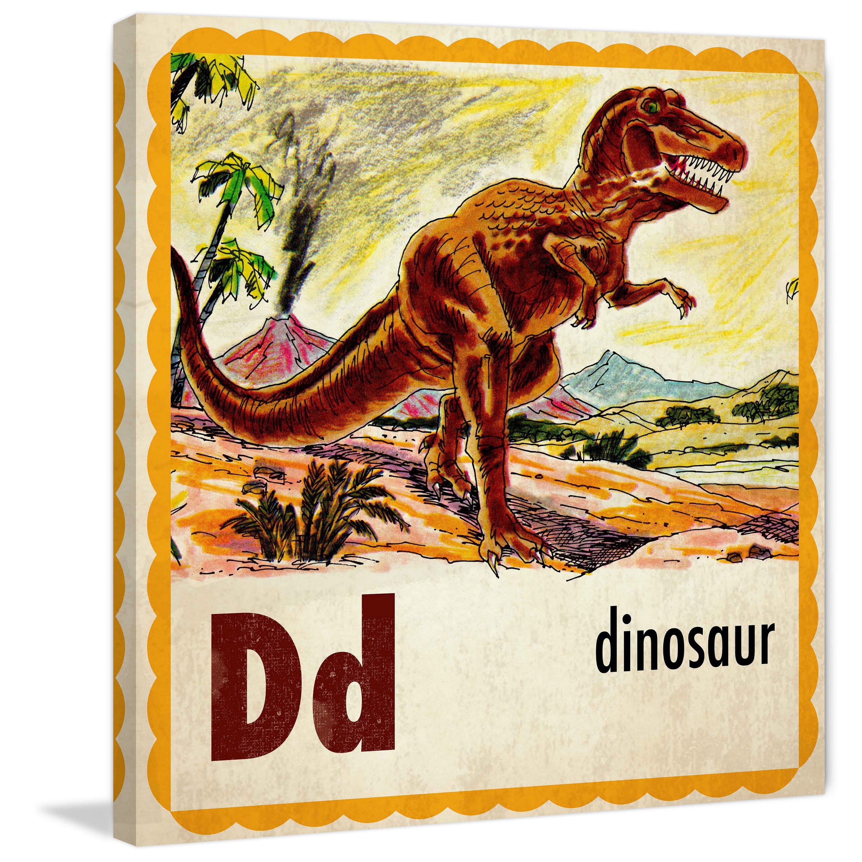 Marmont Hill "Dinosaur Letter" by Curtis Painting Print on Canvas