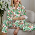 thumbnail image 6 of Fotbe Flamingo And Monstera Pattern Long Sleeve Pajama Set for Women,Sleepwear Set,2-piece Loungewear Set,Soft PJs Comfy Nightwear with Pockets -X-Large, 6 of 7