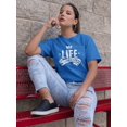 thumbnail image 2 of "Life Goes On" Quote Crown Graphic Women Royal Blue T-Shirt, Female Large, 2 of 4