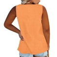 thumbnail image 4 of QWERTYU Red Tank Top Women Womens Plus Size Spring Clothes Button Down Women's Sleeveless Shirts Women's Tunics Plus Size Blouse Orange L, 4 of 6
