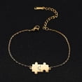 thumbnail image 4 of Jigsaw Puzzle Piece Bracelet Gold Stainless Steel Autism Awareness Womens Fantasy Forge Jewelry, 4 of 5