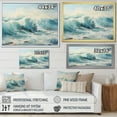 thumbnail image 4 of Designart "Oceanic Storm In Watercolor" Coastal Ocean Floater Framed Canvas Wall Art, 4 of 5