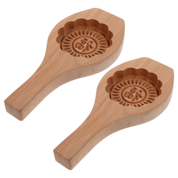 2 moldes de madera para pastel de luna, utensilios creativos para hornear en la cocina (madera)