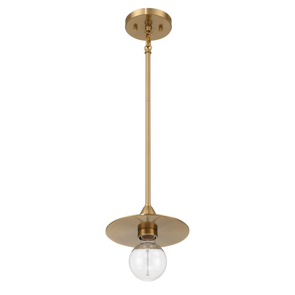 Robert Stevenson Lighting Daisy - Mini Modern Exposed Bulb Metal Ceiling Light, Brushed Gold