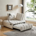 thumbnail image 3 of 3 in 1 Sleeper Sofa Couch Bed, Velvet Convertible Loveseat Sleeper Sofa Bed with USB Port, Swivel Phone Holder, Removable Backrest for Living Room, 3 of 8