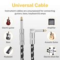 thumbnail image 3 of Donner Guitar Cable 10 ft, Electric Instrument Cable Bass Amp Cord for Electric Guitar Bass Amplifier Audio, 1/4" Right Angle to Straight, Black White, 3 of 7