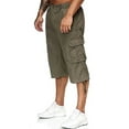 thumbnail image 3 of Bagilaanoe Men's Casual 3/4 Cargo Shorts Below Knee Loose Cargo Capri Shorts Multi-Pocket Bottoms, 3 of 4
