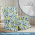 thumbnail image 3 of Kuiaobaty Lemon Flower Print Recliner Chair Cover that Stay in Place Easy Replacement Reclining Slipcover Durable Recliner Couch Cover Reclining Sofa Slipcover with Pocket for Pets, 3 of 8