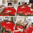 thumbnail image 6 of 6x9 Area Rugs, Red Traditional Non-Skid Rubber Backing Large Rectangle Rugs - Living Room Bedroom Home Office, Vintage Crane Pine Flowers Natural Indoor Floor Mat Carpets Washable Rug, 6 of 9