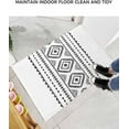 thumbnail image 6 of Shag Bath Rugs Boho Retro Black Geometric Pattern Plush Soft Fluffy Doormat Floor Carpet,Non-Slip Living Room Bedroom Kitchen Entryway Door Mats Tribal Stripes on White, 6 of 6