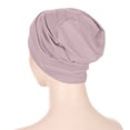thumbnail image 4 of Chemo Headwear for Women Flower Pleated Beanies Stretch Elastic Turbans Soft Cancer Hats Head Coverings Scarf Camel One Size, 4 of 7