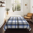 thumbnail image 4 of Blue Black Plaid Small Tapestry for Bedroom Wall Hanging Tapestry, Farmhouse Blue Black Checkered Ceiling Backdrop Tapestries Poster Blanket Wall Decor for Teens Room Living Room Dorm 23" x 28", 4 of 8