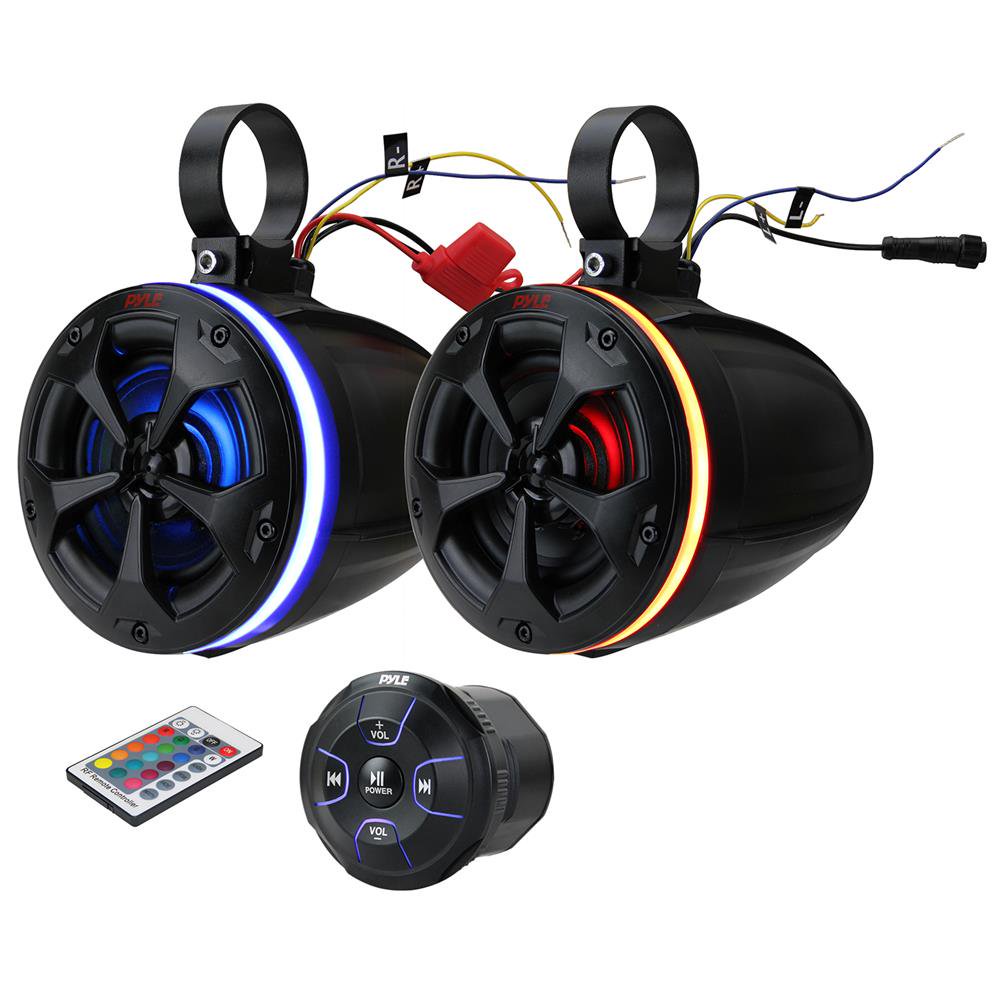 Pyle PLUTV48KBTR 4’’ Waterproof Rated OffRoad RGB Speakers Compact