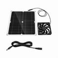 thumbnail image 2 of Solar Panel Powered Fan 11 Inch Ventilator Solar Exhaust Fan for Pet Poultry House Greenhouse RV Roof with 2 Fan,2 x Solar panel 1 x Exhaust fan,Black, 2 of 8