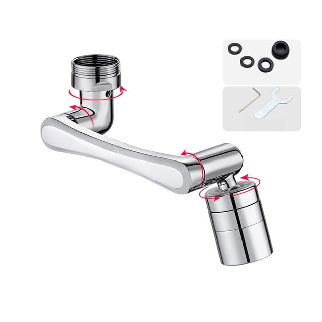 Universal Rotating Faucet Extender 1080 ° Robotic Arm Swivel Extension Faucet Aerator Splash Filter Faucet Bathroom Basin Kitchen Tap Nozzle ,Water Saving