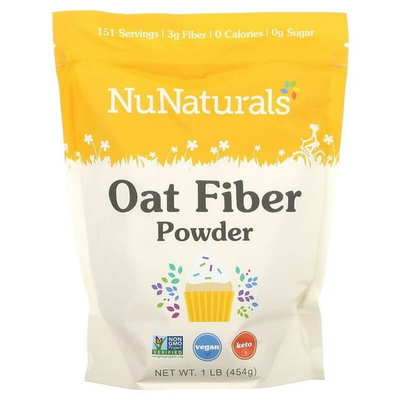 NuNaturals, Oat Fiber Powder, 1 lb