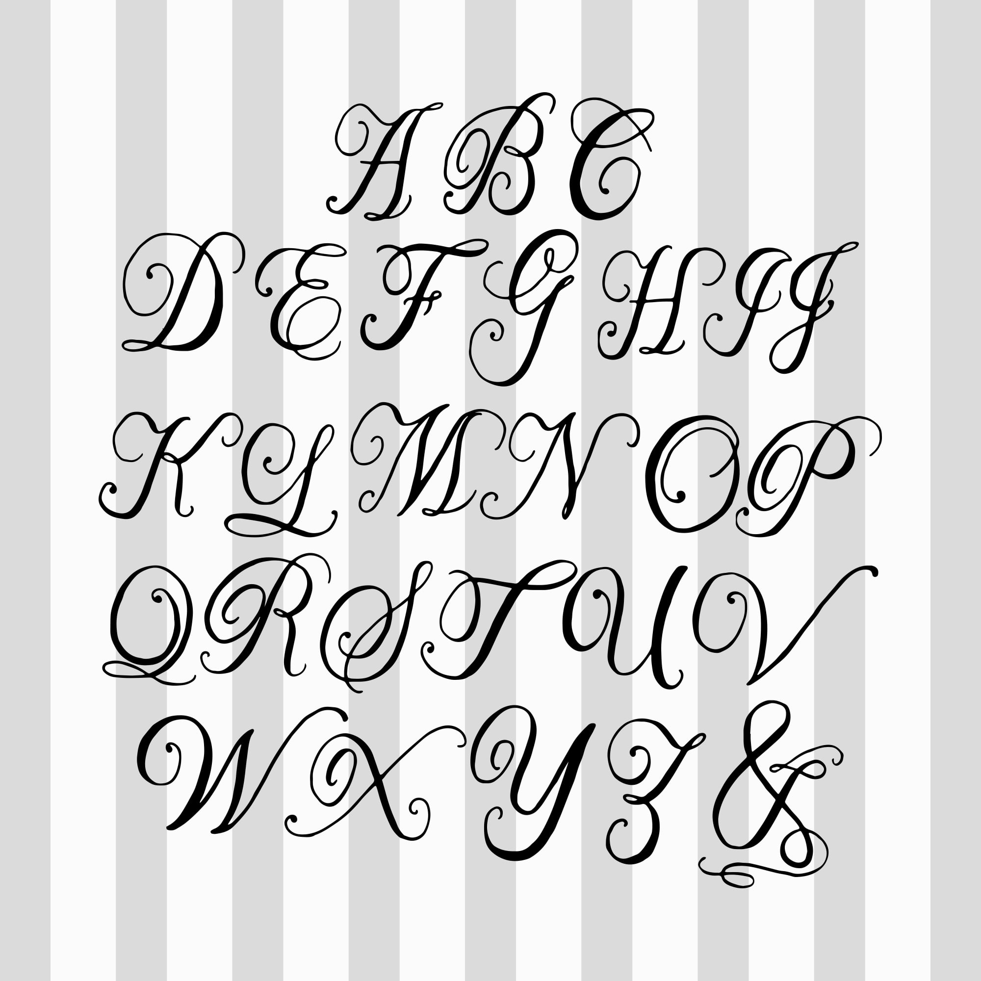 Gray Striped Ornate Letter Script J By Abc 16 X 16 Decorative Throw Pillow