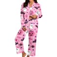 thumbnail image 2 of LIIPEE Womens Halloween Graphic Pajamas Long Sleeve Button Down Shirts And Pants Holiday Pajama Set Fall Sleepwear, 2 of 4