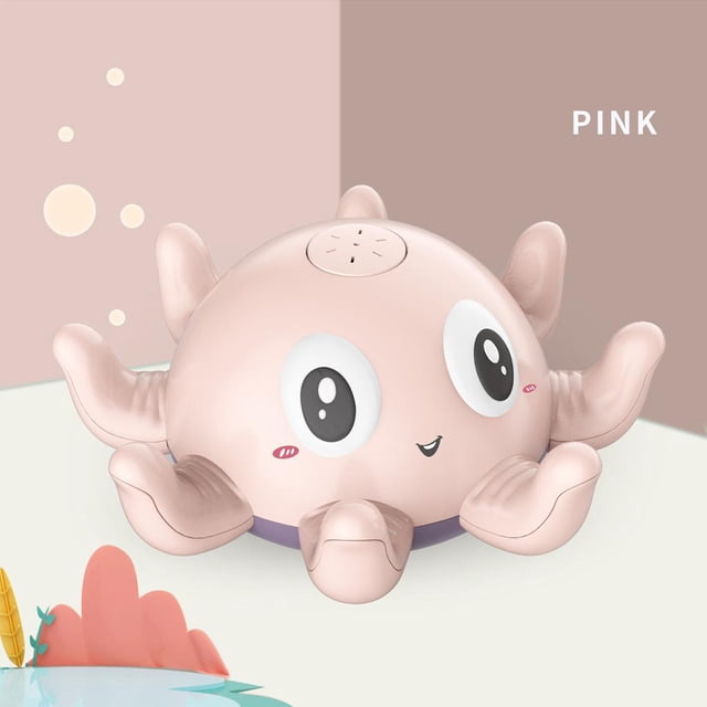 Juguetes de para de 1 a 3 , juguete de para piscina, rociador de inducción, juguete de pulverización de agua de , Rosado Hugo Juguetes de baño de pulpo