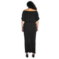 thumbnail image 2 of 24seven Comfort Apparel Plus Size Boat Neck Batwing Sleeve Front Slit Faux Wrap Maxi Dress, 2 of 4