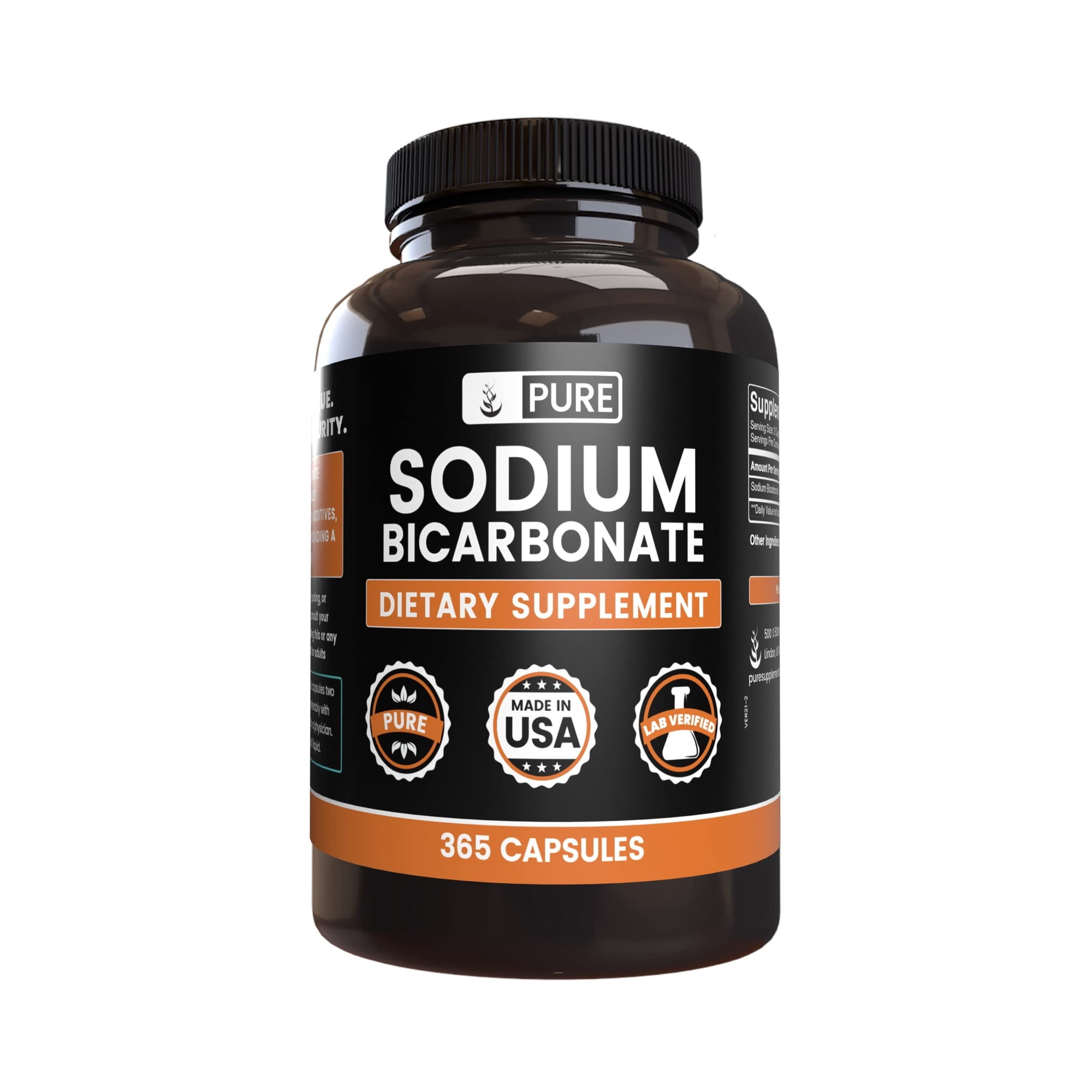 Pure Sodium Bicarbonate 365 Capsules Natural Antacid