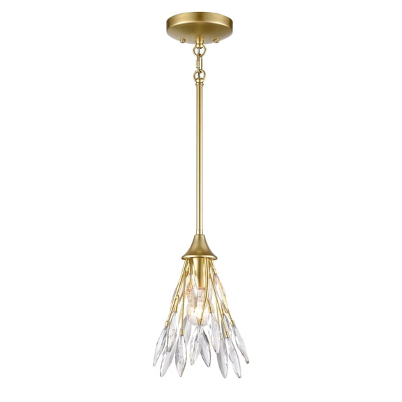 Elk Home Flora Grace 1-Light Champagne Gold with Clear Crystal Glass Mini Pendant