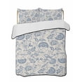 thumbnail image 2 of Quilts Twin Size, Blue Paisley Soft Comforter Bedding Set for Bed, Vintage Boho Flower Botanical Leaf Branch Lightweight Quilted Bedspread with Pillow Cover(2 Pieces) for All Season, 68x86 Inch, 2 of 6