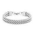 thumbnail image 1 of Pulsera de cadena de eslabones para hombre Acero inoxidable Ancho Largo, 1 of 5