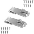 thumbnail image 1 of Door Locks Hasp Latch, 5 Inch Stainless Steel Safety Padlock Clasp Hasp Lock Latch, Extra Thick Gate Lock Hasp with Screws Brushed Finish 2 Pack (5 inch), 1 of 5