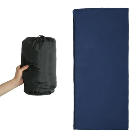 Unique Bargains Sleeping Bag Liner Single Sleeping Bag for Camping Travel Hotels Hostels Navy Blue 70.87"x31.50"