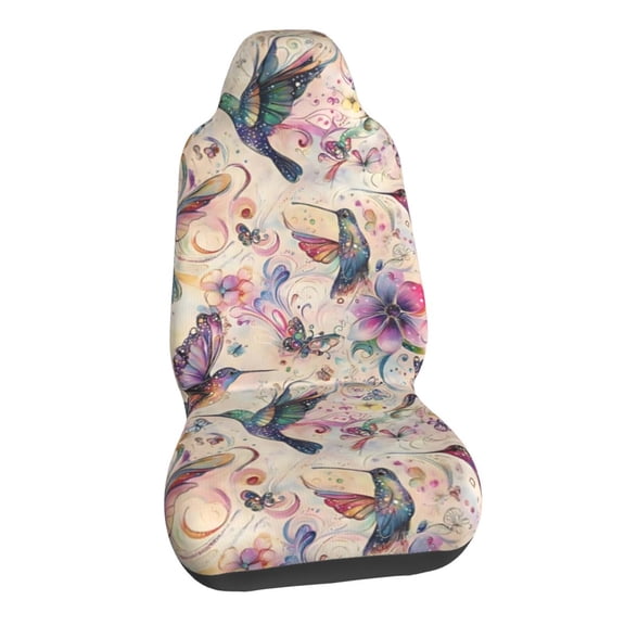 Colorful Hummingbird Car Seat Covers Stretch Car Seat Protectors Universal Fit