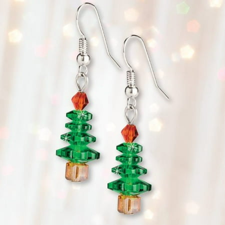 Mystical Swarovski Crystal Christmas Tree Earrings French