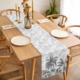 thumbnail image 3 of Palm Trees Table Runner - 90 Inch Long, Kitchen Dining Table Runner Dresser Scarves, Black Grey Tropical Plants Summer Forest Farmhouse Decor for Coffee Tables Wedding Party Banquet, 3 of 8