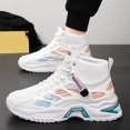 thumbnail image 6 of NOKIO Men's High-top Sneakers Trendy Versatile Thick-Soled Casual Dad Shoes with 𝖫a𝖼e Up, Breathable Knit Mesh Summer Sport Shoes for Back to College, 6 of 6